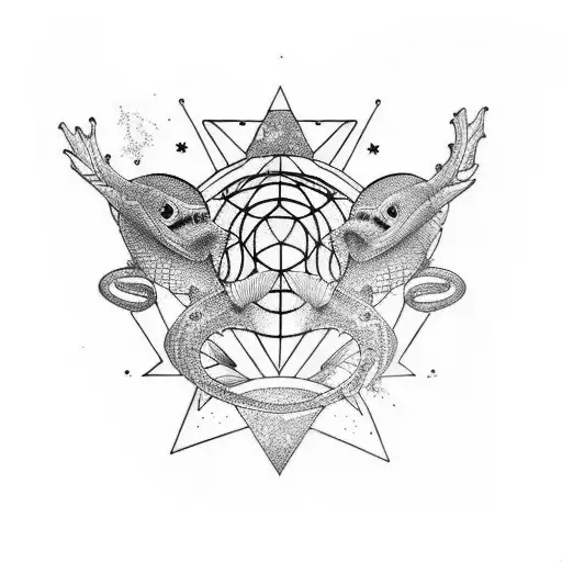 marine animal half sleeve tattoo design idea