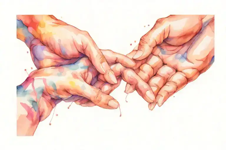 pinky promise intertwined tattoo design idea