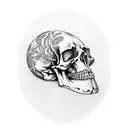 half rotten bird skeleton tattoo design idea