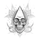 skull with cap tattoo design idea