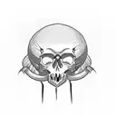 skull with cap tattoo design idea