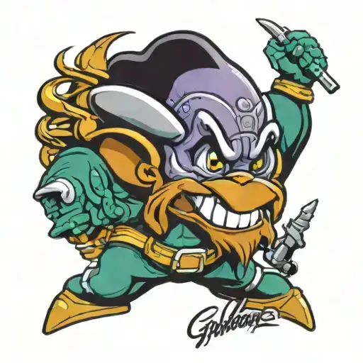 Goldberg from the mighty ducks movie tattoo design idea
