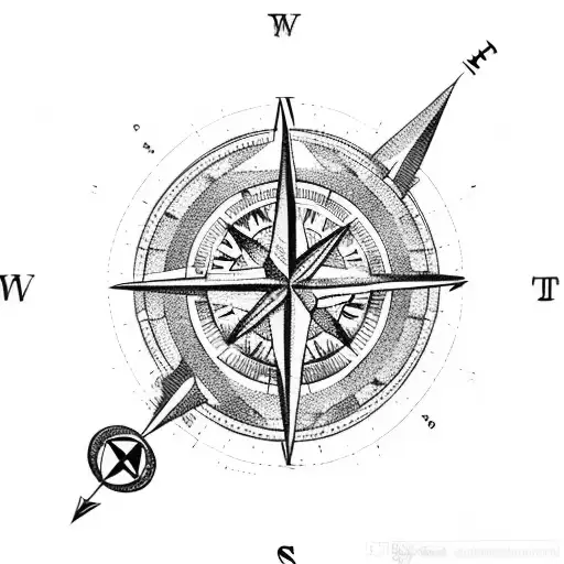 A compass with coordinates of a memorable family vacation destination tattoo design idea