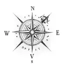 A compass with coordinates of a memorable family vacation destination tattoo design idea