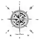 A compass with coordinates of a memorable family vacation destination tattoo design idea