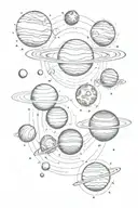 solar system planets tattoo design idea