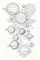 solar system planets tattoo design idea
