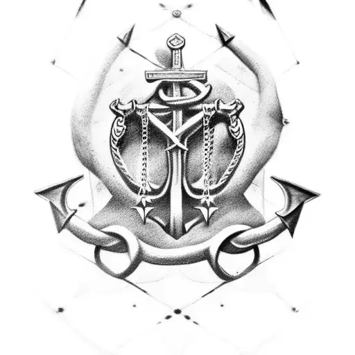 Eagle globe and anchor, incorporate the Scales of Justice, include text  tattoo design idea