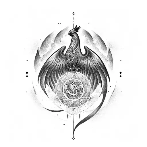 phoenix with a name of Yeshua tattoo design idea