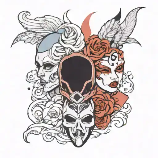 comparison is theif of joy mask tattoo design idea