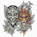 comparison is theif of joy mask tattoo design idea