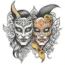 comparison is theif of joy mask tattoo design idea