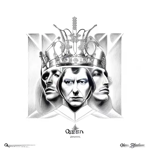 queen II album cover tattoo design idea