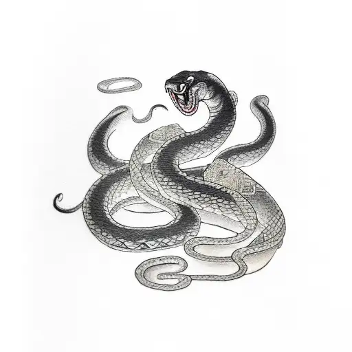 Snake, moon, law, libra tattoo design idea