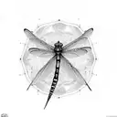 dragonfly with mandala dotwork tattoo design idea