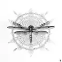 dragonfly with mandala dotwork tattoo design idea