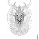 Design a dotwork tattoo showcasing a tribal dragon with Maori influences tattoo design idea
