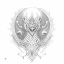 Design a dotwork tattoo showcasing a tribal dragon with Maori influences tattoo design idea