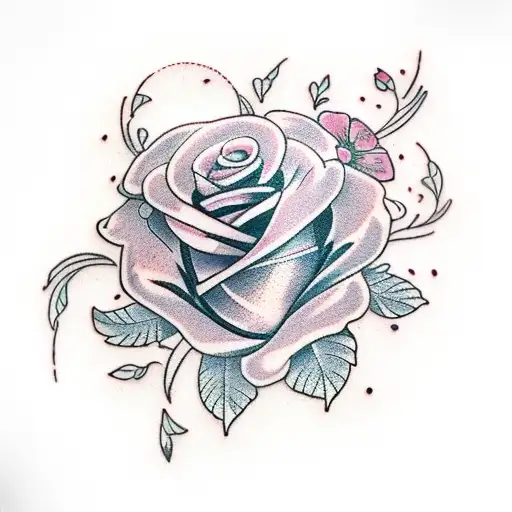 Butterfly, pink roses, flowers and more tattoo design idea