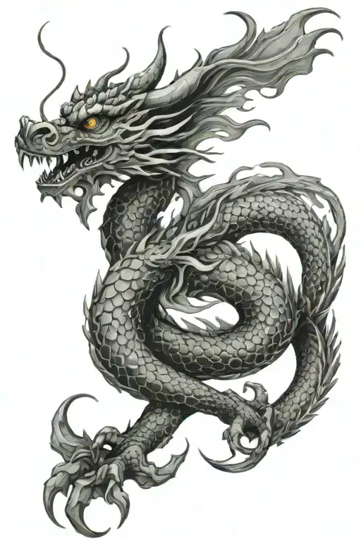 Chinees dragon around arm  tattoo design idea