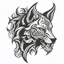 Wolf with Crown aries skull tattoo design idea