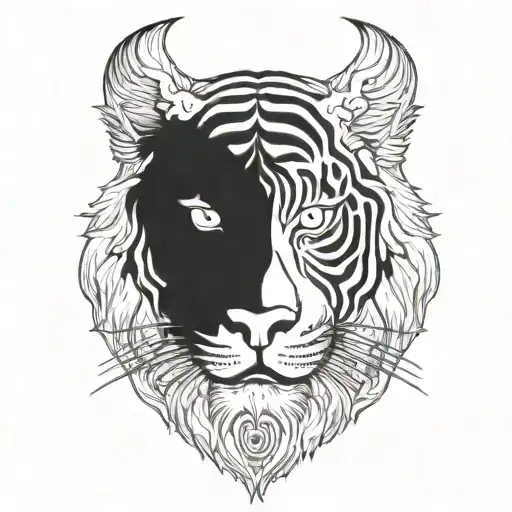 tiger demon tattoo design idea