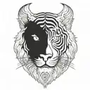 tiger demon tattoo design idea