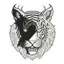 tiger demon tattoo design idea