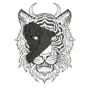 tiger demon tattoo design idea