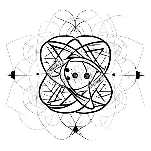 A minimalist tattoo of a shooting star made up of intricate scientific equations. tattoo design idea