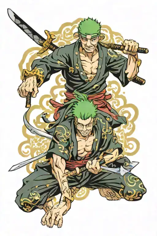zoro and ashura  tattoo design idea