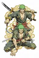 zoro and ashura  tattoo design idea