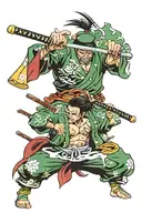 zoro and ashura  tattoo design idea