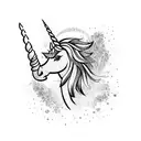 unicorn tattoo design idea