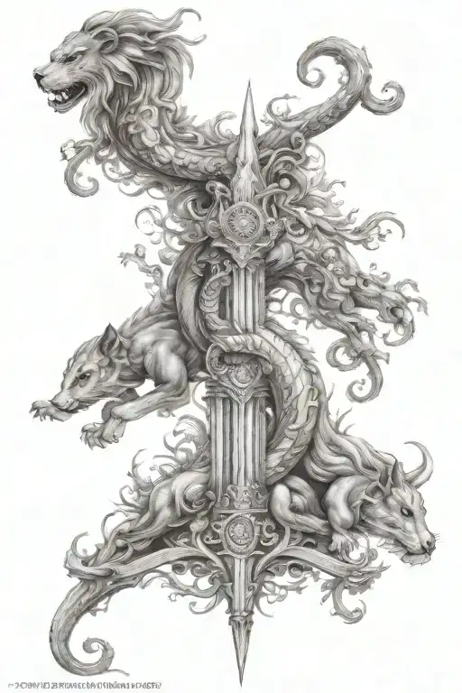 Tattoo Style: Vertical spine tattoo Characteristics: sexy, godly, detailed Imagery. Ancient Persian details tattoo design idea