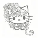 black hello kitty  tattoo design idea