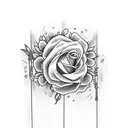 lightsaber with flowers tattoo design idea