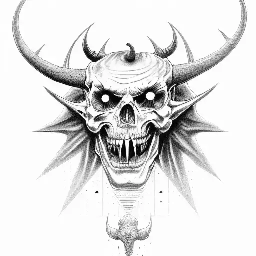 Antichrist, Satan, horror, 666 tattoo design idea