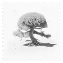 young juniper tree inside a stamp tattoo design idea