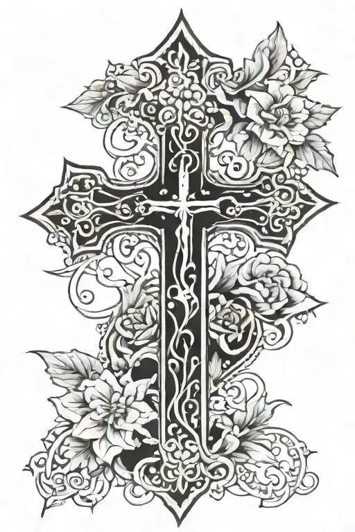 cross with rivera tattoo design idea