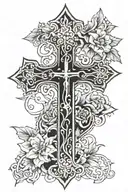 cross with rivera tattoo design idea