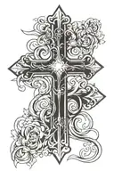 cross with rivera tattoo design idea