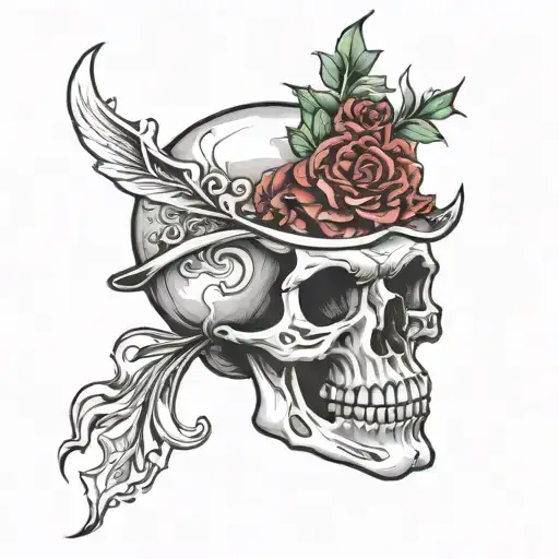 skull no jaw skull 45 degree tattoo design idea