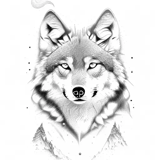 Wolf tattoo design idea
