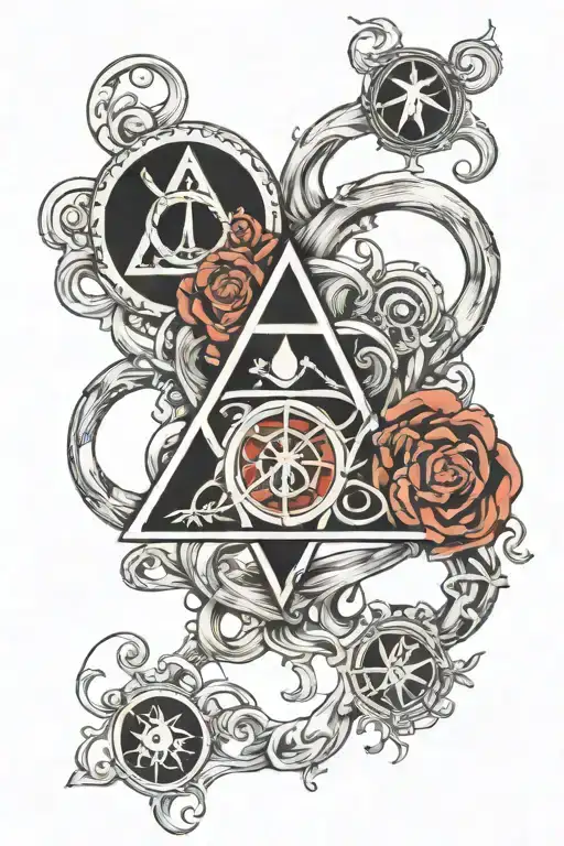  Alchemy symbols intertwined tattoo design idea