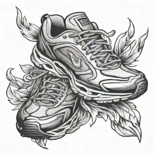 running shoe tattoo design idea