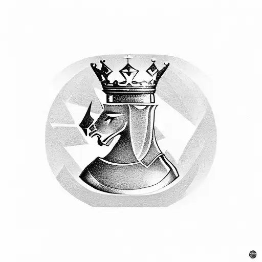 a queen chess piece that says game on under it tattoo design idea