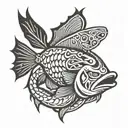outline of alaska fist fish  tattoo design idea