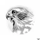 carnation Red tailed hawk tattoo design idea
