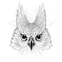 carnation Red tailed hawk tattoo design idea